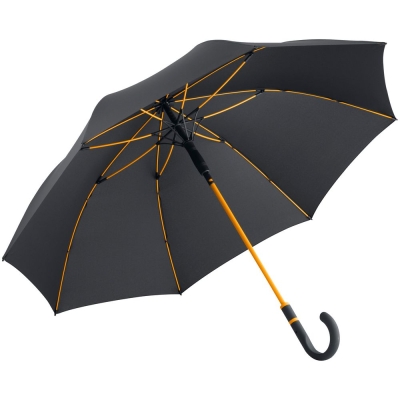 Зонт-трость с цветными спицами Color Style, оранжевый, оранжевый, soft touch