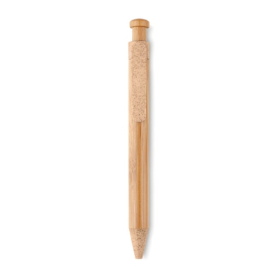 Ручка шариковая из бамбука, оранжевый, бамбук