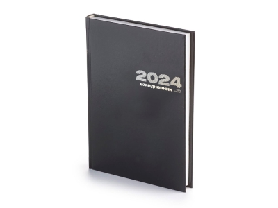 Ежедневник А5 датированный «Бумвинил» на 2024 год, черный, картон