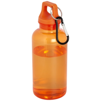 Бутылка для воды с карабином Oregon из переработанной пластмассы, сертифицированной по стандарту RCS, объемом 400 мл, оранжевый