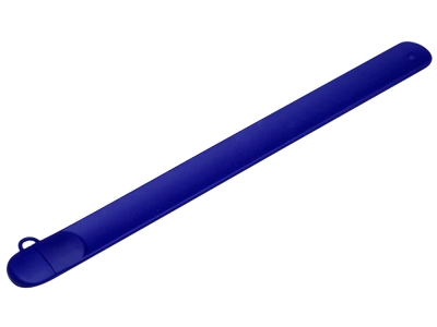 USB 2.0- флешка на 64 Гб в виде браслета, синий, силикон