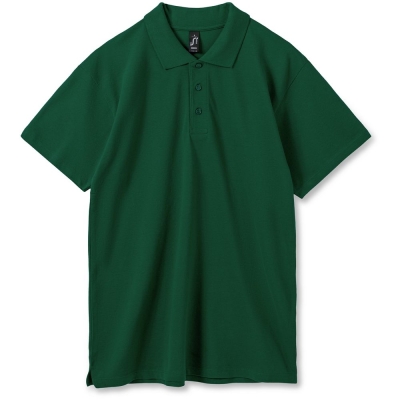 Рубашка поло мужская Summer 170, темно-зеленая, зеленый, хлопок