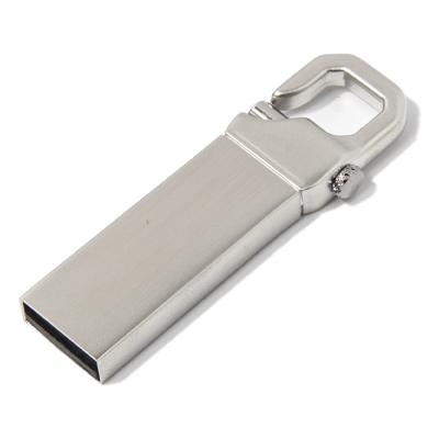 USB flash-карта CARABINE (16Гб), серебристая, 4,8х1,5х0,5 см, металл, серебристый, металл