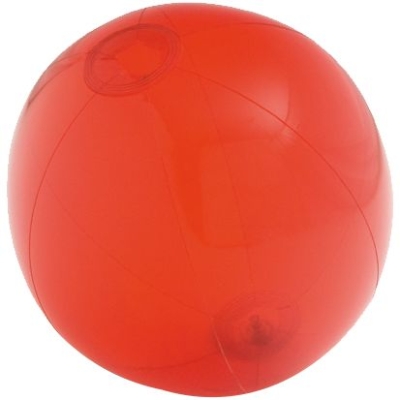 Надувной пляжный мяч Sun and Fun, полупрозрачный красный, красный, пвх