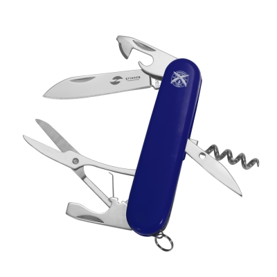 Нож перочинный Stinger, 90 мм, 11 функций, материал рукояти: АБС-пластик (синий), в блистере, синий, пластик