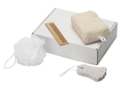 Подарочный набор для душа «Leela Enjoy», белый, полиэстер, пластик