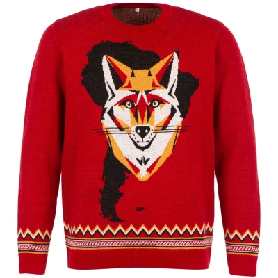 Джемпер Totem Fox, красный, красный, шерсть 50%; акрил 50%