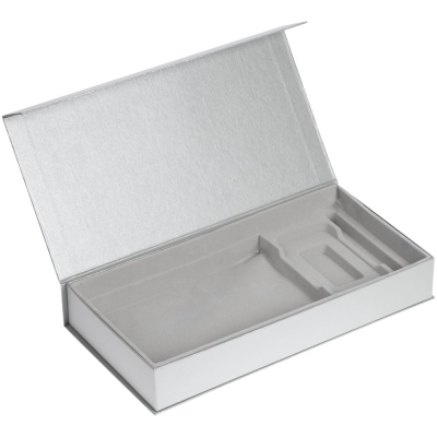 Коробка Planning с ложементом под набор с планингом, ежедневником, ручкой и аккумулятором, серебристая, серебристый, картон