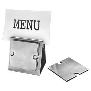 Набор "Dinner":подставка под кружку/стакан (6шт) и держатель для меню;10,5х7,8х10,5 см;8,3х8,3х0,2см, серебристый, металл