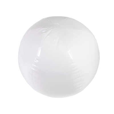 Мяч пляжный надувной; белый; D=40 см (накачан), D=50 см (не накачан), ПВХ, белый, pvc-материал