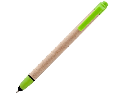 Ручка-стилус шариковая «Planet», зеленый, бежевый, пластик, картон