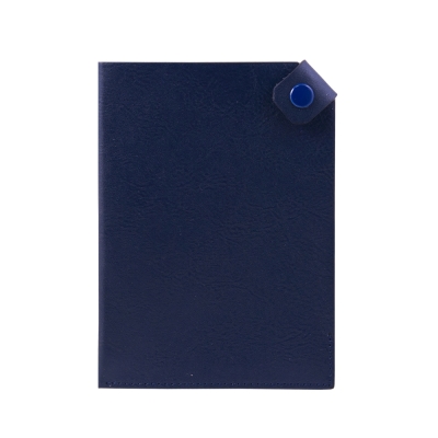 Чехол для паспорта PURE 140*100 мм., застежка на кнопке, натуральная кожа (фактурная), синий, синий