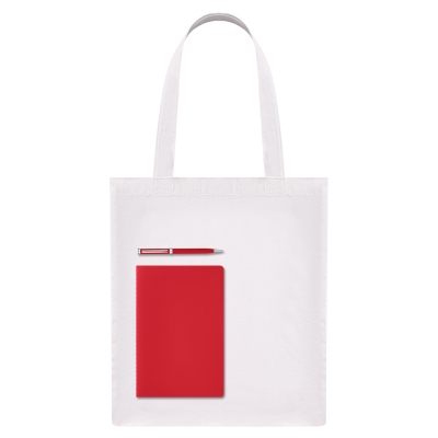 Подарочный набор Lite, красный (шоппер, блокнот, ручка)