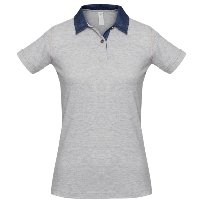 Рубашка поло женская DNM Forward серый меланж, серый, хлопок
