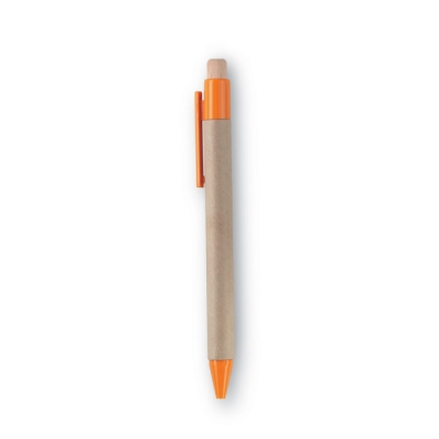 Ручка шариковая, оранжевый, переработанный картон