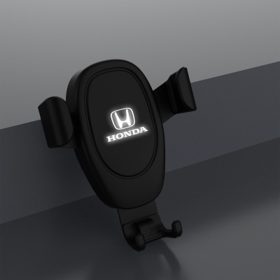Автомобильное беспроводное (10W) зарядное устройство "Clamp SOFTTOUCH" с подсветкой логотипа, покрытие soft touch, черный, абс-пластик/soft touch