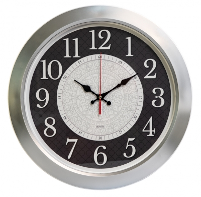 Часы настенные аналоговые Бюрократ WallC-R67P D39см серебристый (WALLC-R67P39/SILVER)
