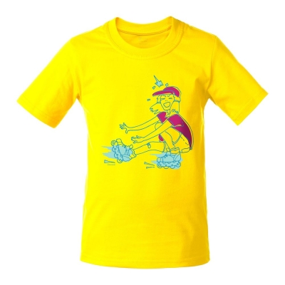 Футболка детская Roller Skates, желтая, желтый, хлопок