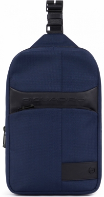 Рюкзак слинг мужской Piquadro Wollem CA5751W129/BLU синий полиэстер/натур.кожа Рюкзак слинг мужской Piquadro Wollem CA5751W129/BLU синий полиэстер/натур.кожа