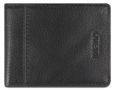Бумажник Mano "Don Montez", натуральная кожа в черном цвете, 11 х 8,4 см, черный