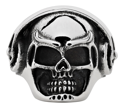 Кольцо ZIPPO, серебристое, в форме черепа, нержавеющая сталь, диаметр 21,7 мм, серебристый