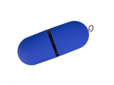USB 2.0- флешка на 2 Гб «Пилюля Soft-touch», синий, soft touch