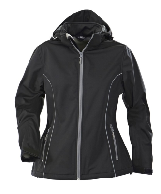 Куртка софтшелл женская Hang Gliding, черная, черный, полиэстер 100%, плотность 50d; софтшелл
