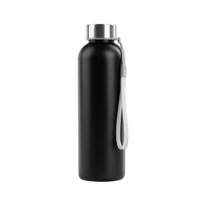 Бутылка для воды "Natural" 600 мл, черный, пластик/растительные волокна