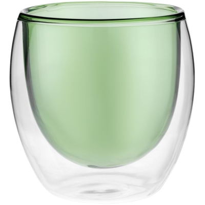 Стакан с двойными стенками Glass Bubble, зеленый, зеленый, стекло