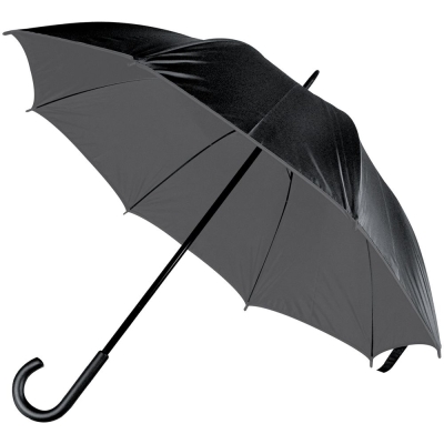 Зонт-трость Downtown, черный с серым, черный, серый, полиэстер