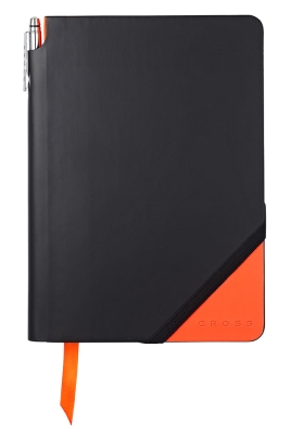 Записная книжка Cross Jot Zone, A5, 160 страниц в линейку, ручка в комплекте. Цвет - черно-оран, оранжевый