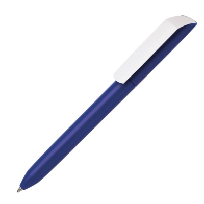 Ручка шариковая FLOW PURE, синий корпус/белый клип, пластик, синий, пластик
