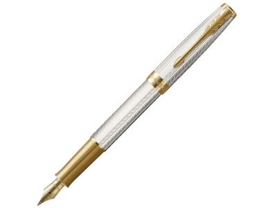 Перьевая ручка Parker Sonnet, M, желтый, серебристый, металл