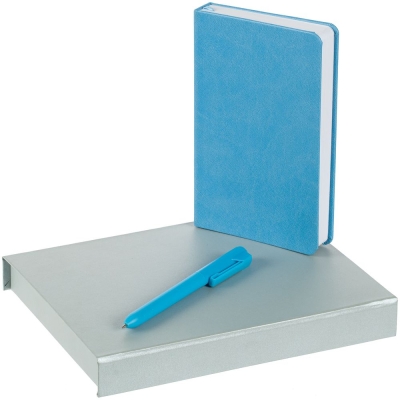 Набор Bright Idea, голубой, голубой, искусственная кожа; пластик; переплетный картон
