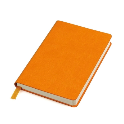 Бизнес-блокнот "URBAN", 130 × 210 мм,  оранжевый,  мягкая обложка,  блок-линейка, оранжевый, pu velvet