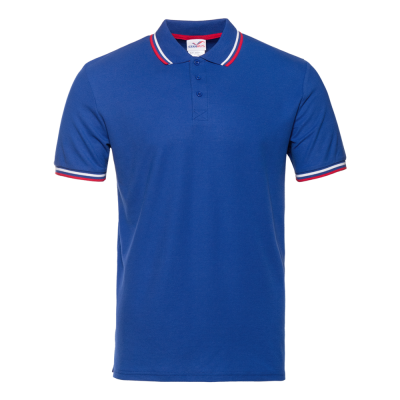 Рубашка поло мужская STAN  триколор  хлопок/полиэстер 185, 04RUS, Синий, синий, 185 гр/м2, хлопок
