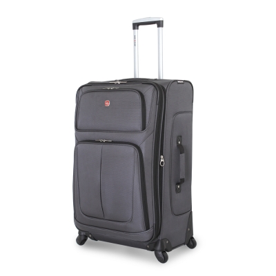 Чемодан SWISSGEAR SION, серый, полиэстер 750x750D добби, 46x27x74 см, 90 л, серый Чемодан SWISSGEAR SION, серый, полиэстер 750x750D добби, 46x27x74 см, 90 л, серый
