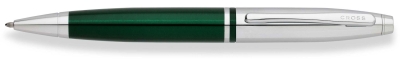 Шариковая ручка Cross Calais. Цвет - зеленый + серебристый., зеленый, латунь, нержавеющая сталь