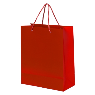 Пакет подарочный GLAM 27х12х32  см, красный, красный, бумага 230 г/м2