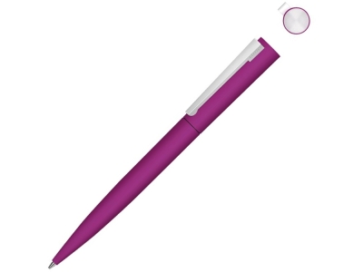 Ручка шариковая металлическая «Brush Gum», soft-touch, розовый, soft touch