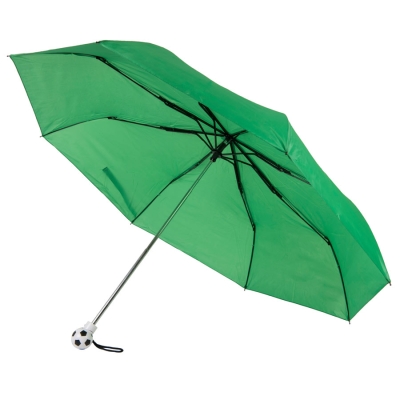 Зонт складной FOOTBALL, механический, зеленый, зеленый, 100% полиэстер, плотность 190т