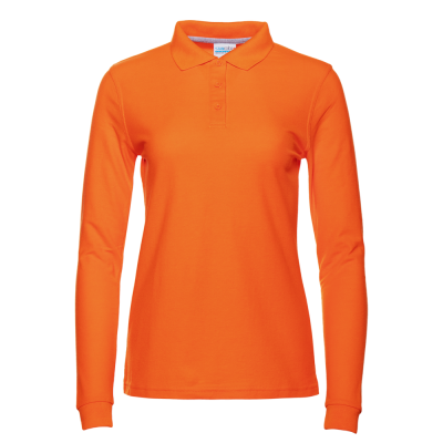 Рубашка поло женская STAN длинный рукав хлопок/полиэстер 185, 04SW, Оранжевый, оранжевый, 185 гр/м2, хлопок