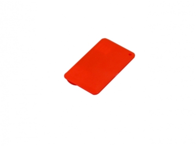 USB 2.0- флешка на 8 Гб в виде пластиковой карточки, красный, пластик