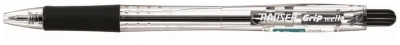 Шариковая ручка Hauser Grip-Well, пластик, цвет черный, черный, пластик