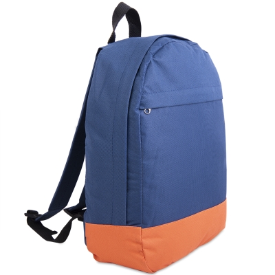 Рюкзак "URBAN",  темно-синий/оранжевый, 39х27х10 cм, полиэстер 600D, синий, оранжевый, полиэстер 600d