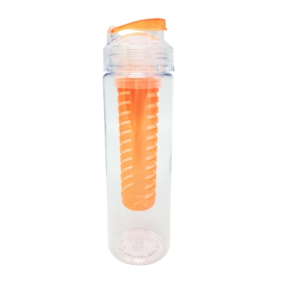 Бутылка для воды "Fruits" 700 мл с емкостью для фруктов, оранжевый, пластик