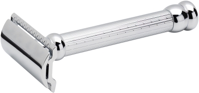 Cтанок Т- образный для бритья MERKUR хромированный, длинная ручка, лезвие в комплекте (1 шт), серебристый
