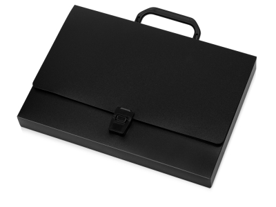 Папка-портфель А4, черный, пластик