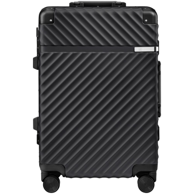 Чемодан Aluminum Frame PC Luggage V1, черный, черный, корпус - поликарбонат; рама, уголки - металл; подкладка - полиэстер