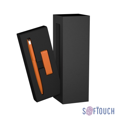 Набор ручка + флеш-карта 8 Гб в футляре, покрытие soft touch, оранжевый, металл/soft touch